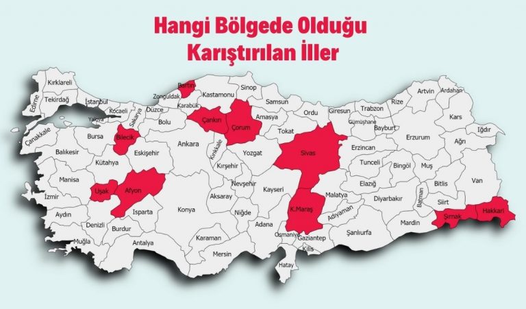 Hangi Bölgede Olduğu Karıştırılan İller – Hangi İl Hangi Bölgede