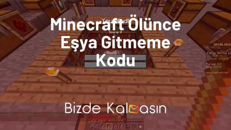 Minecraft Ölünce Eşya Gitmeme Kodu