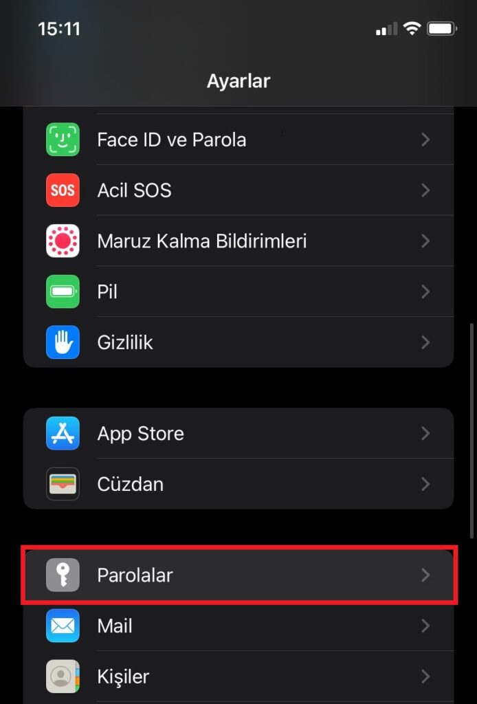 iPhone Kayıtlı Şifreleri Görme