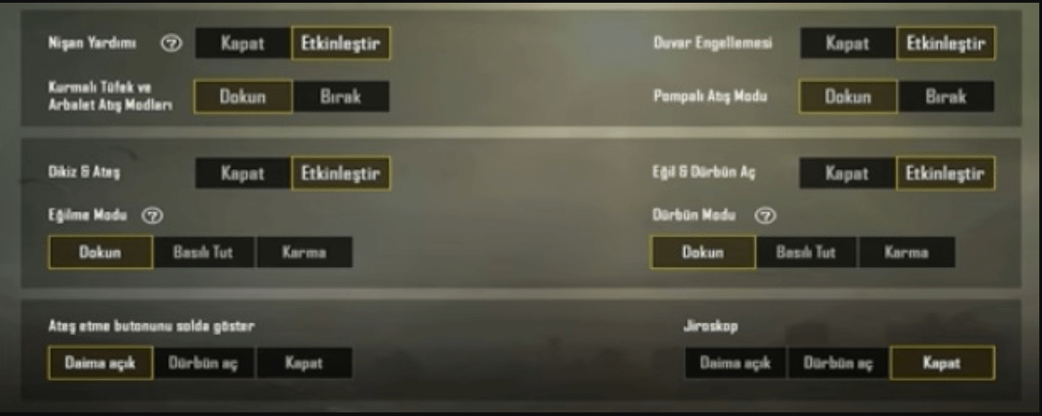mezarcı pubg hassasiyet ayarları