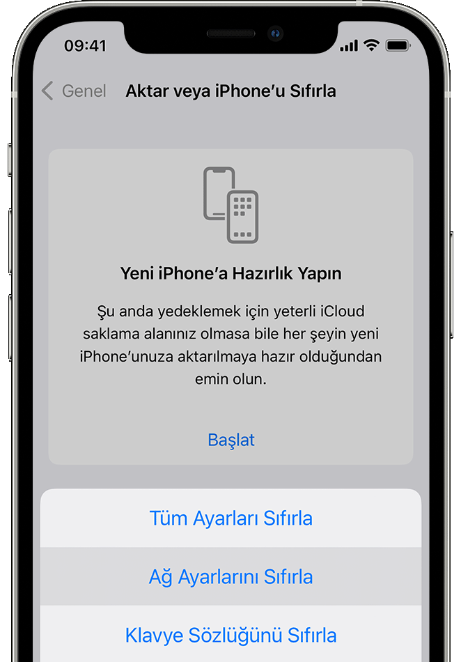 iPhone Tüm Ayarları Sıfırla