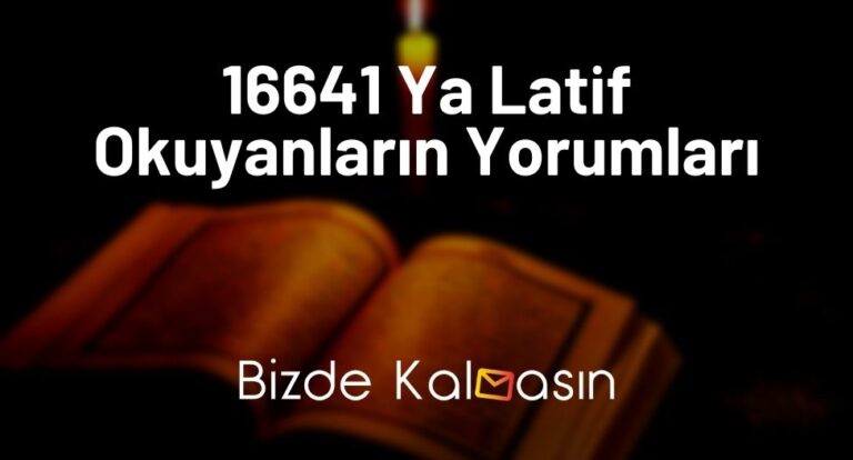 16641 Ya Latif Okuyanların Yorumları