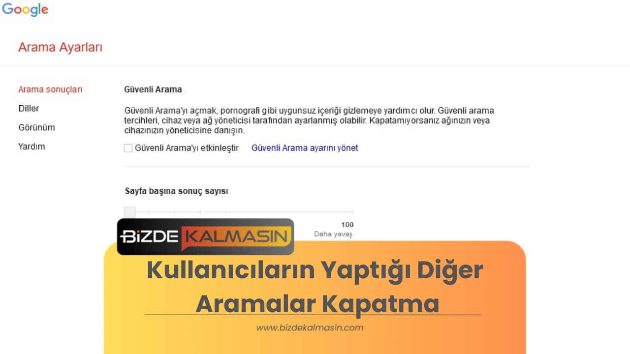 Kullanıcıların Yaptığı Diğer Aramalar Kapatma - Engelleme Kullanıcıların Yaptığı Diğer Aramalar Kapatma