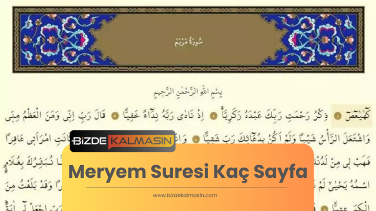 Meryem Suresi Kaç Sayfa