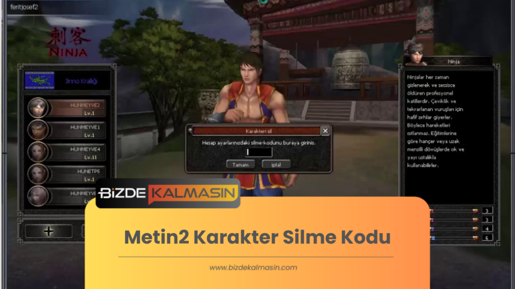 Metin2 Karakter Silme Kodu