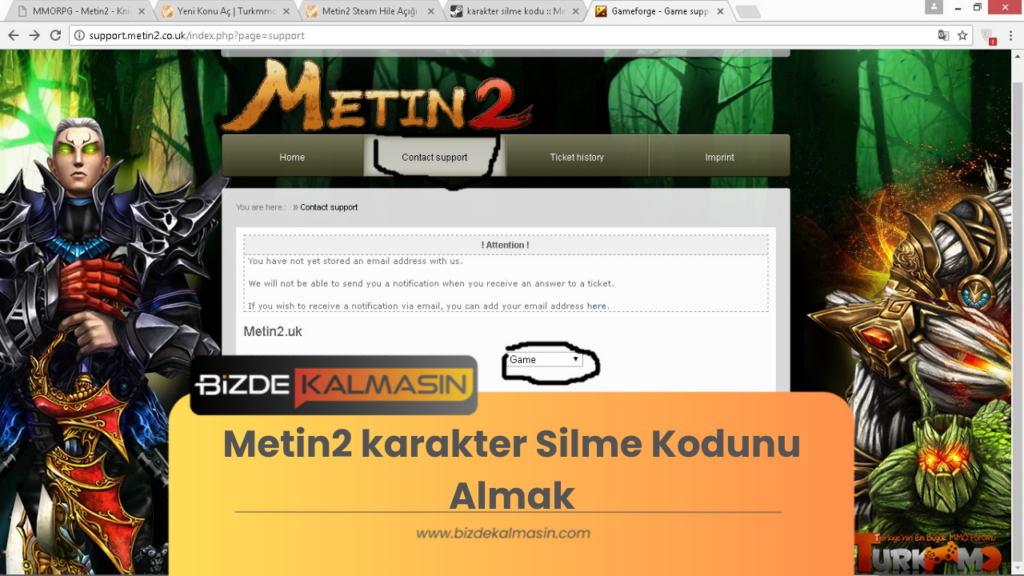 Metin2 karakter Silme Kodunu Almak