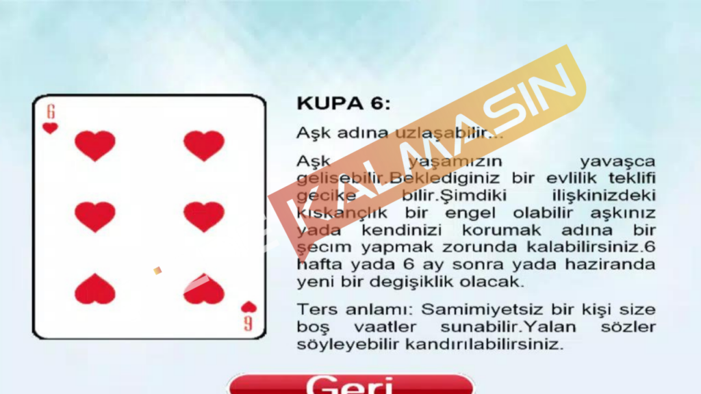 Aşk İskambil Falı Anlamları