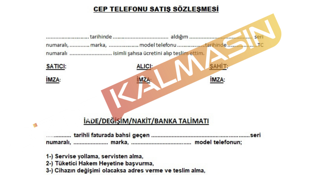 Telefon Satış Sözleşmesi