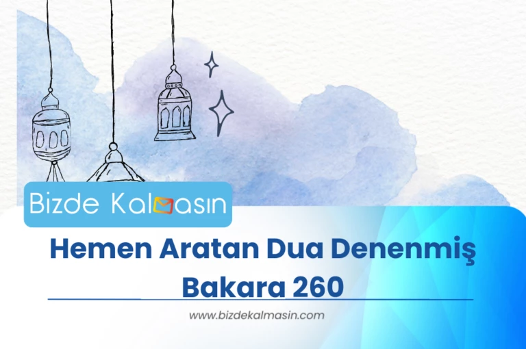 Hemen Aratan Dua Denenmiş Bakara 260