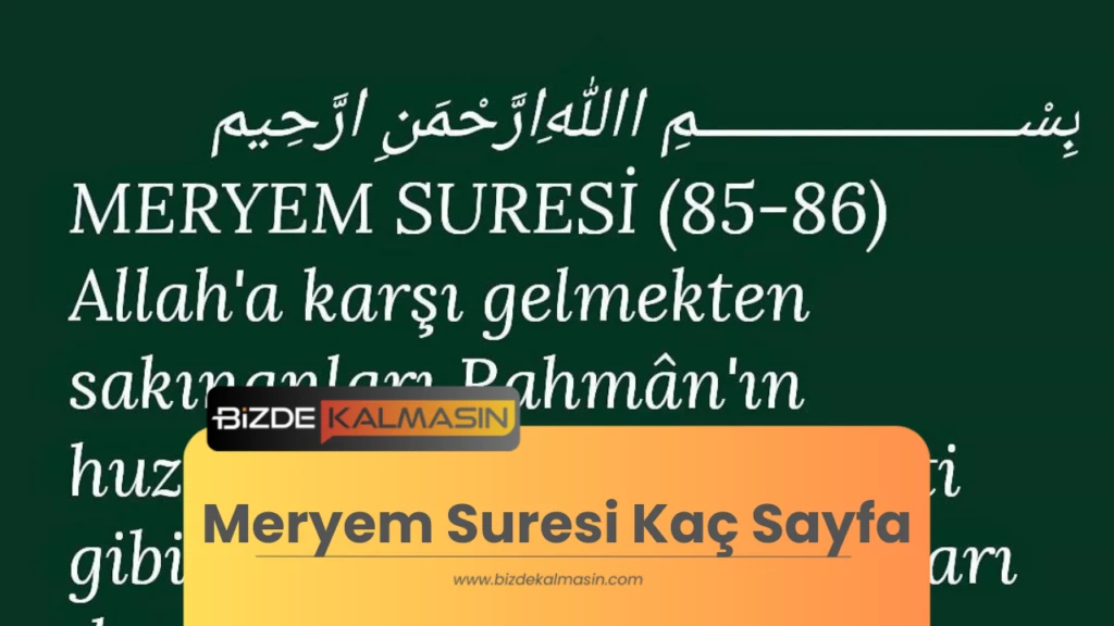 Meryem Suresi Kaç Sayfa