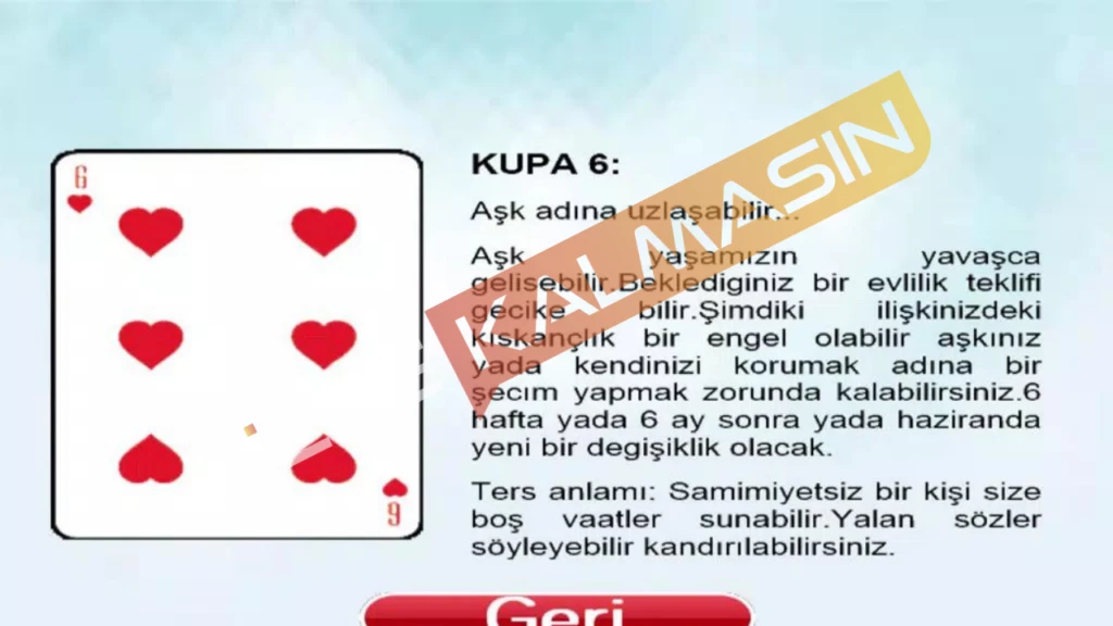 Aşk İskambil Falı Anlamları